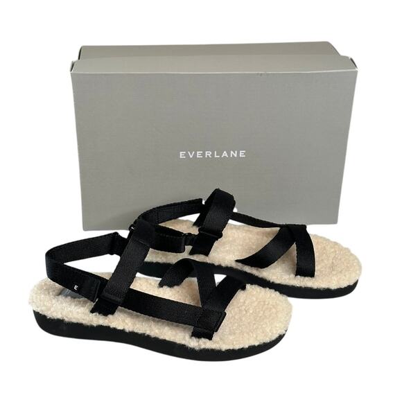 Everlane NIB The Renew Teddy Sport Sandal Black White Comfort Minimalist Soft 8 - Picture 1 of 10